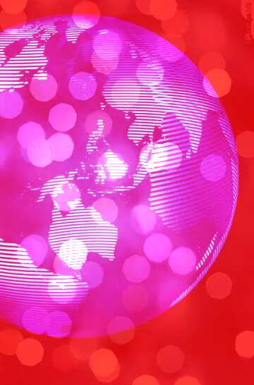 FX №215899 Modern global world earth concept planet symbol 3d Abstract Red Pink