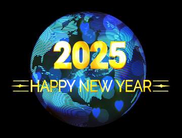 FX №215867 Shiny happy new year 2025 global world planet concept earth