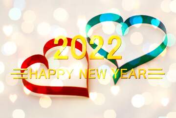 FX №215811 Two hearts Shiny happy new year 2022 background