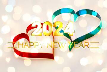 FX №215811 Two hearts Shiny happy new year 2024 background