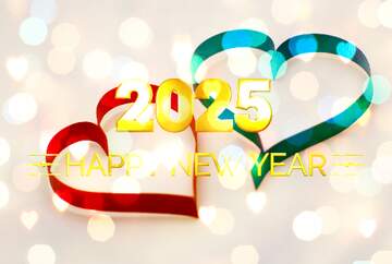 FX №215811 Two hearts Shiny happy new year 2025 background