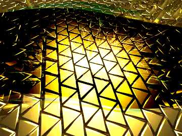 FX №215177 3D abstract geometric volumetric triangle gold metal background Sparks Border Template