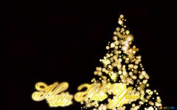 FX №215623 Clipart Christmas tree from snowflakes Happy New Year black background