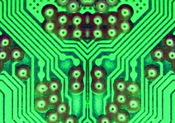 FX №215512 circuit electronic board lines pattern light colors