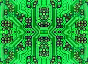 FX №215536 circuit electronic board pattern green chip micro