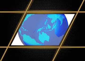 FX №215850 Modern global world earth concept planet symbol Carbon gold lines frame