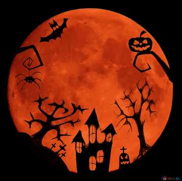 FX №215262 Halloween clipart moon red dark