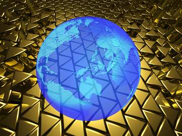 FX №215980 Modern global world earth concept planet symbol dark blue 3D Digital Electricity Energy Enterprise...