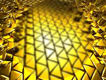 FX №215125 3D abstract geometric volumetric triangle gold metal background Futuristic Presentation Template...