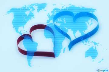 FX №215812 Two hearts World map concept background