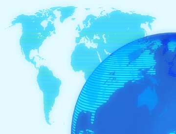 FX №215840 Modern global world earth concept planet symbol World map blue background network composition