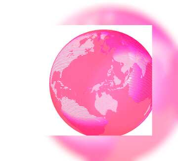 FX №215849 Modern global world earth concept planet symbol pink fuzzy border