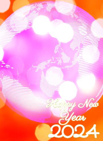 FX №215896 Modern global world earth concept planet symbol Abstract Bokeh Happy New Year 2022 Background