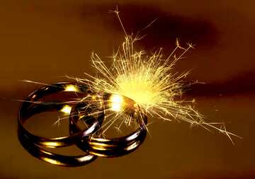 FX №215655 Engagement  wedding  gold rings spark fire