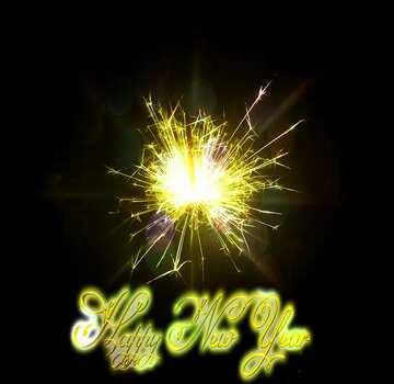 FX №215828 Christmas sparks text Happy New Year 3d gold