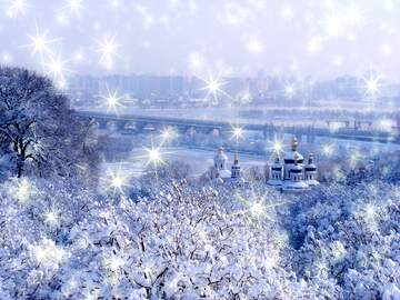 FX №215807 Kyiv winter  holiday twinkling stars