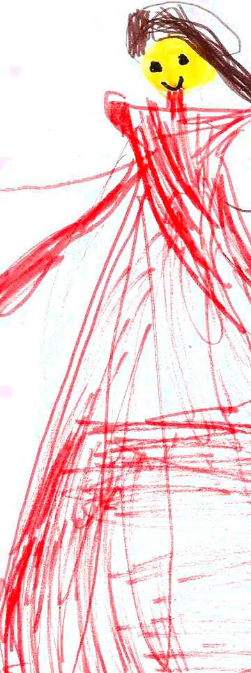 FX №215208 Red dress  Princess Children`s drawing Princess