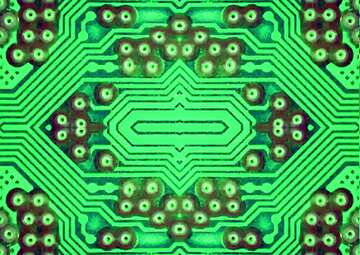 FX №215485 circuit electronic board lines pattern green lines