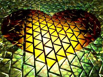 FX №215176 3D abstract geometric volumetric triangle gold metal background Heart love Hole Grill Industry...