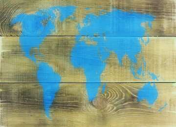 FX №215742 Wood texture World Map