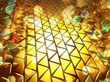 FX №215124 3D abstract geometric volumetric triangle gold metal background Bokeh Christmas