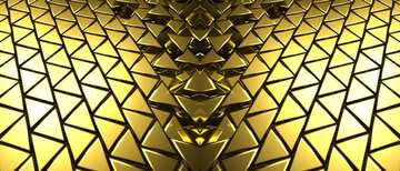FX №215089 3D abstract geometric volumetric triangle gold metal background dark pattern