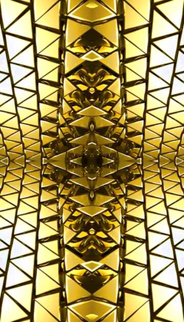 FX №215145 3D abstract geometric volumetric triangle gold metal background Kaleidoscope Pattern