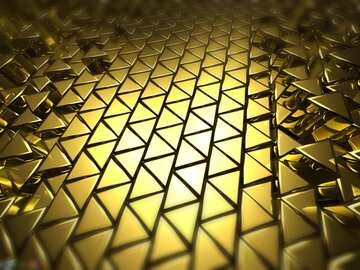 FX №215082 3D abstract geometric volumetric triangle gold metal dark background