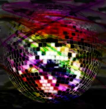 FX №215217 Disco ball lamp fractal dark music background