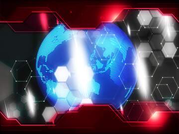 FX №215901 Modern global world earth concept planet symbol Hi-tech Red Technology Background Business