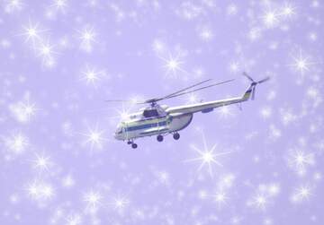 FX №215823 Military helicopter twinkling stars sky