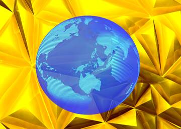 FX №215989 Polygon hi-tech template Modern global world earth concept planet symbol dark blue Gold