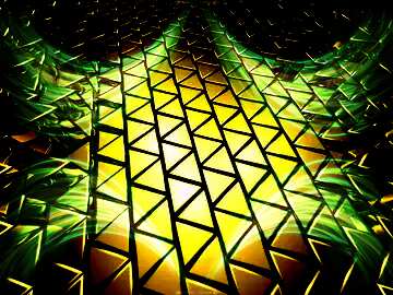 FX №215167 Fractal lights 3D abstract geometric volumetric triangle gold metal background