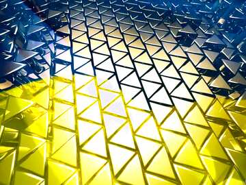 FX №215127 3D abstract geometric volumetric triangle gold metal background Ukraine Ukrainian Flag IT Specialist