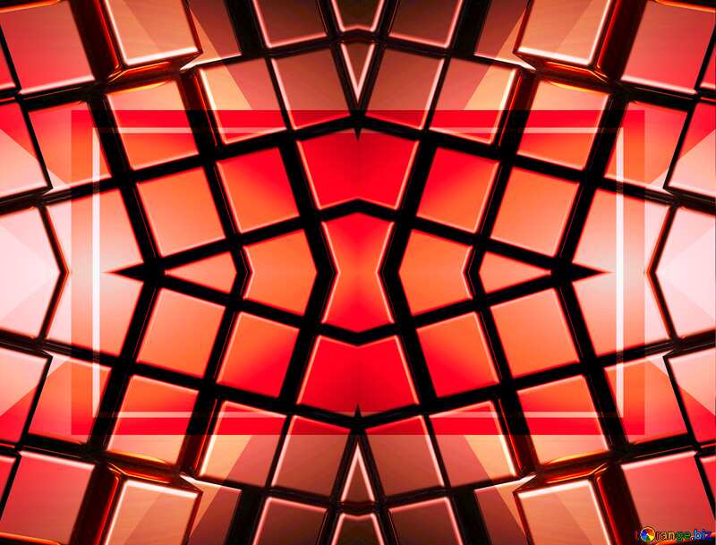 3d abstract red metal cube boxes background frame pattern template №54501