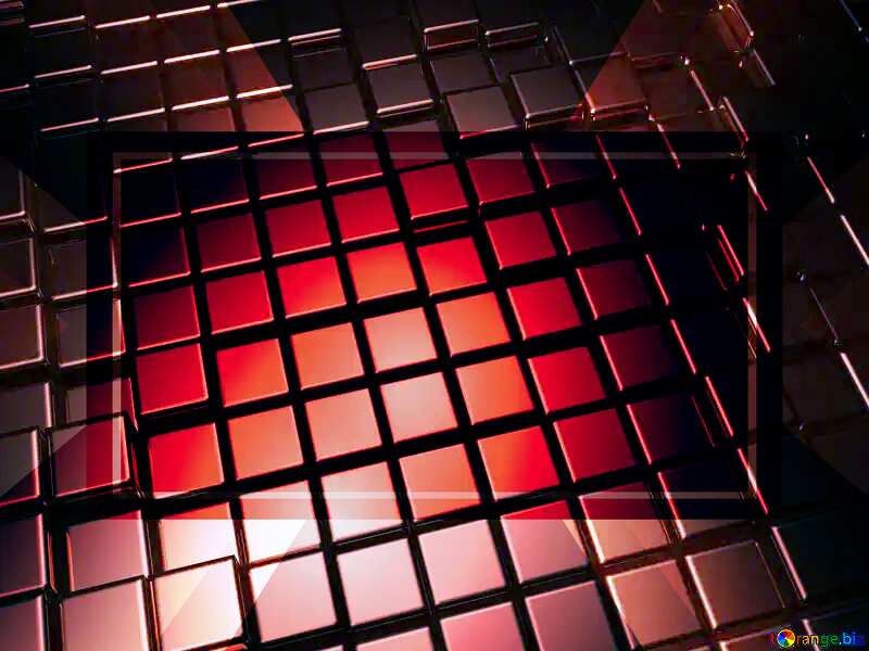 3d abstract red metal cube boxes background template №54501