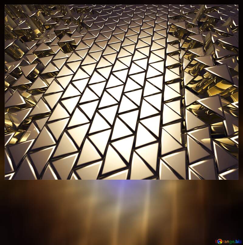 3D abstract geometric volumetric triangle metal background Blank Card №54502
