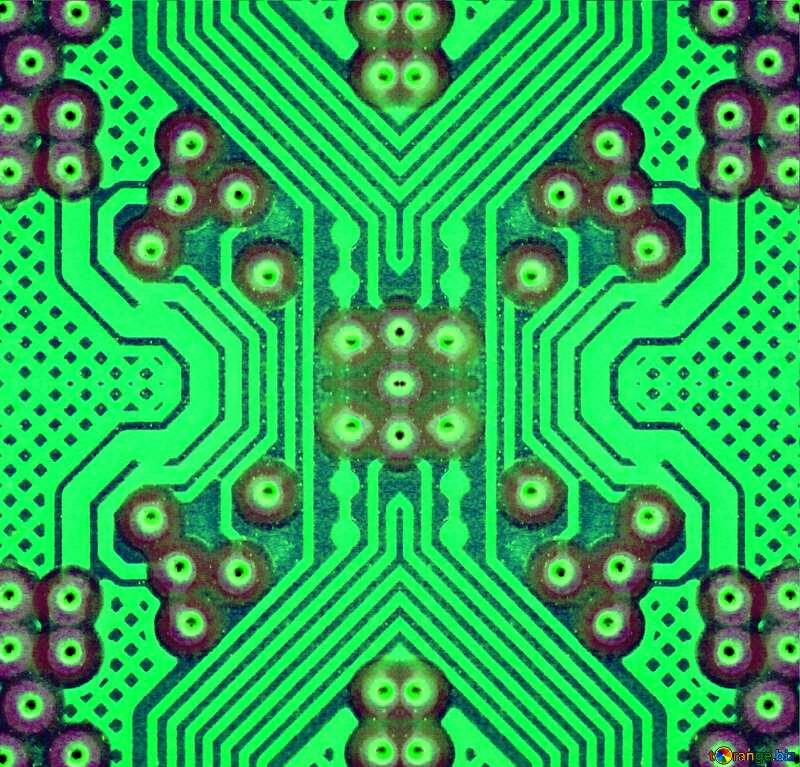 circuit electronic board green lines fragment effect pattern №51568