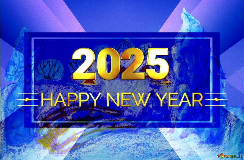 Snowy paint  landscape Shiny happy new year 2025 №49239