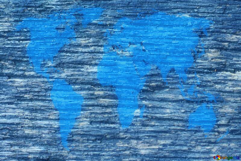 The texture of wood fibers World map concept global network line №45801