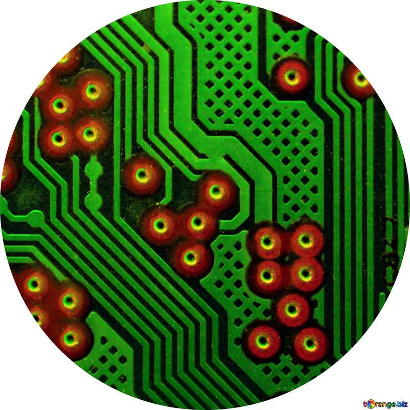 circuit electronic board lines pattern circle frame №51568