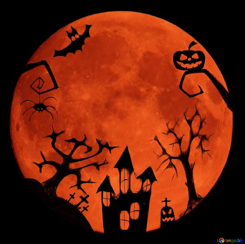 Halloween clipart moon red dark №40469