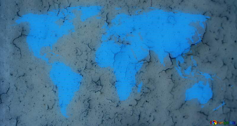 World map blue dark business composition paint old №21881