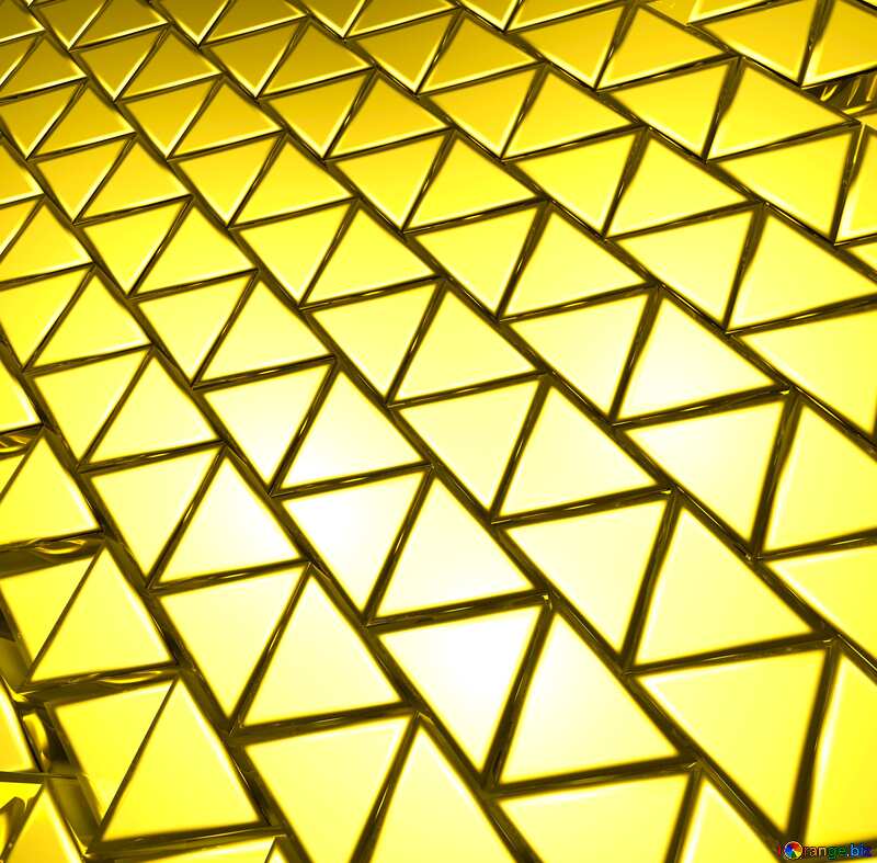 3D abstract geometric volumetric triangle gold metal background №54502