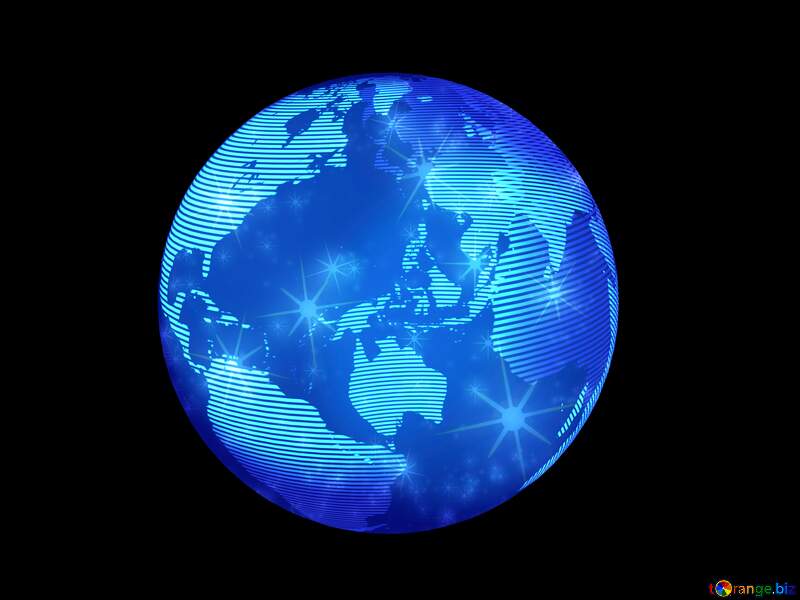Modern global world earth concept planet symbol twinkling stars dark  background №54515