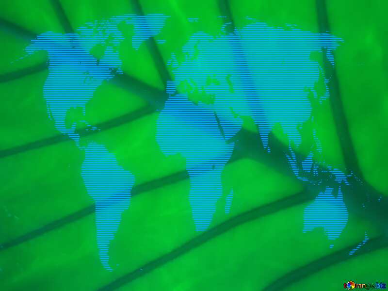 Texture green leaf World Map №29287