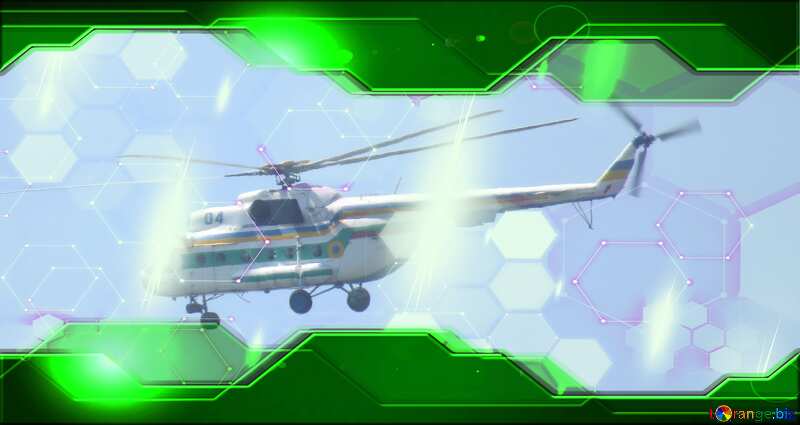 Military helicopter Hi-tech concept Technology information green №44505