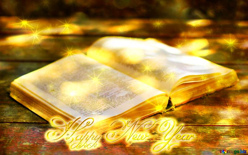 Open book  Happy New Year background №33977