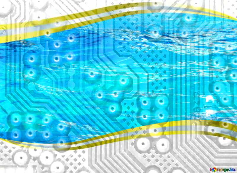 circuit electronic board lines pattern lines white waves water metal frame №51568