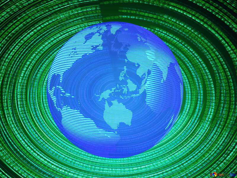 Green Digital Futuristic background Modern global world earth concept planet symbol dark blue №49672